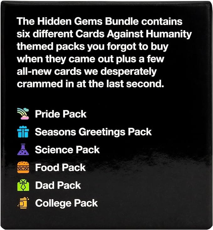 Cards Against Humanity Hidden Gems Bundle - Zabavne igralne karte 817246020361