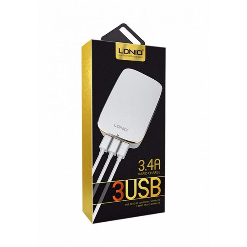 LDNIO 3 X USB POTOVALNI ADAPTER 5V/3.4A/17W A3304 - ODPRTA EMBALAŽA 3200000000223