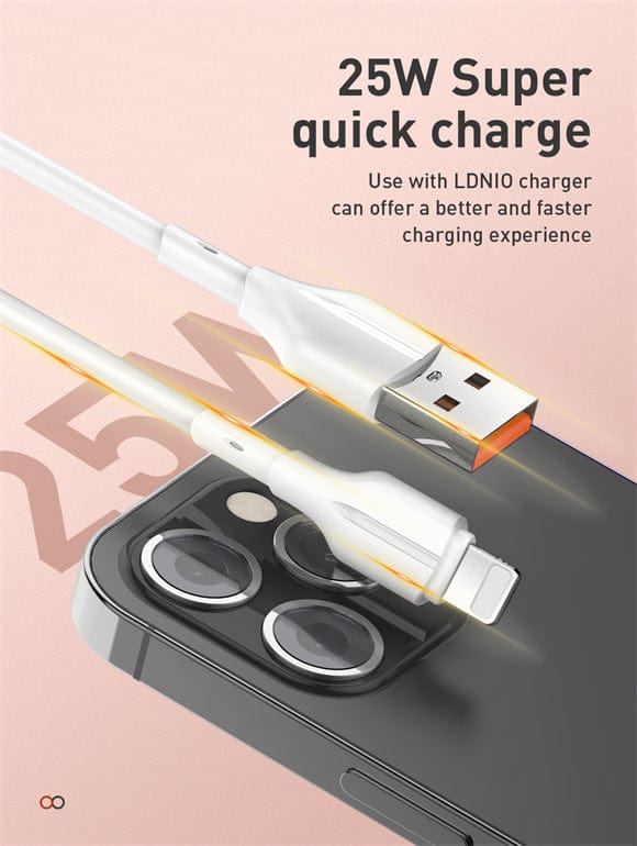 LDNIO CHARGING DATA CABLE (A-C) 25W 1M TYPE-C WHITE LS841_C 6933138600610