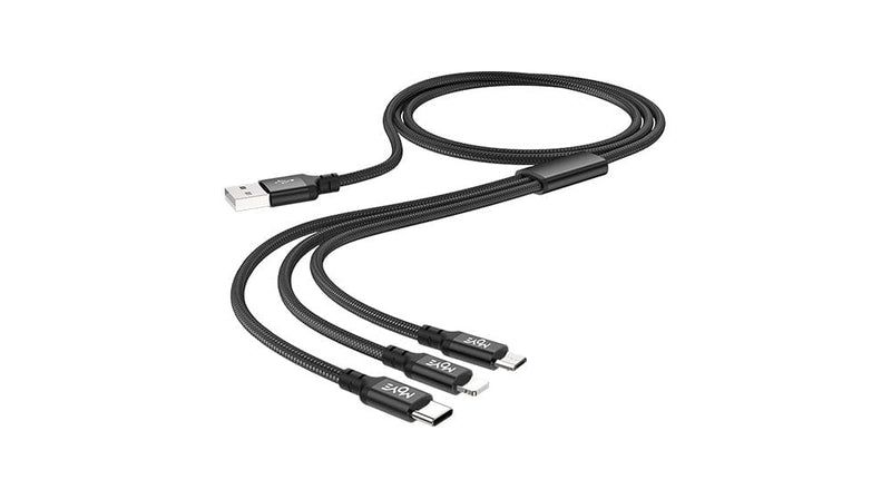 MOYE CONNECT 3 IN 1 USB kabel dolžine 1 meter črne barve 8605042603190