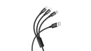 MOYE CONNECT 3 IN 1 USB kabel dolžine 1 meter črne barve 8605042603190