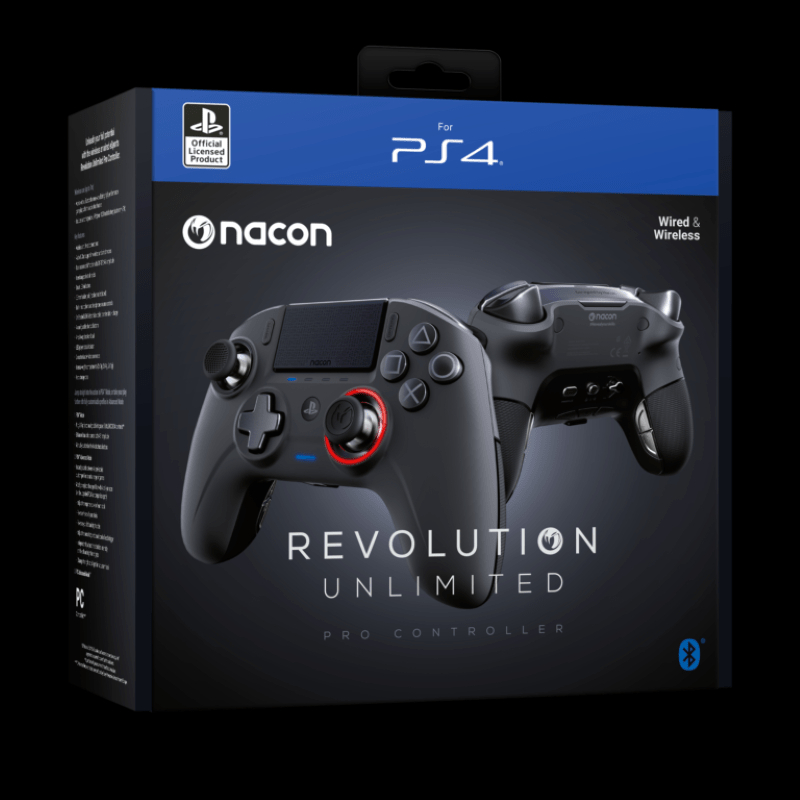 NACON PS4 REVOLUTION UNLIMITED PRO BREZŽIČNI IGRALNI PLOŠČEK, ČRN 3499550370867