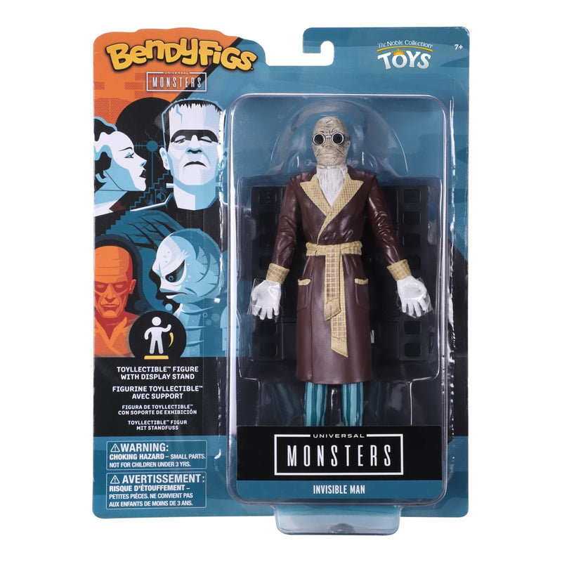 NOBLE COLLECTION - UNIVERSAL MONSTERS BENDYFIGS INVISIBLE MAN 849421008659