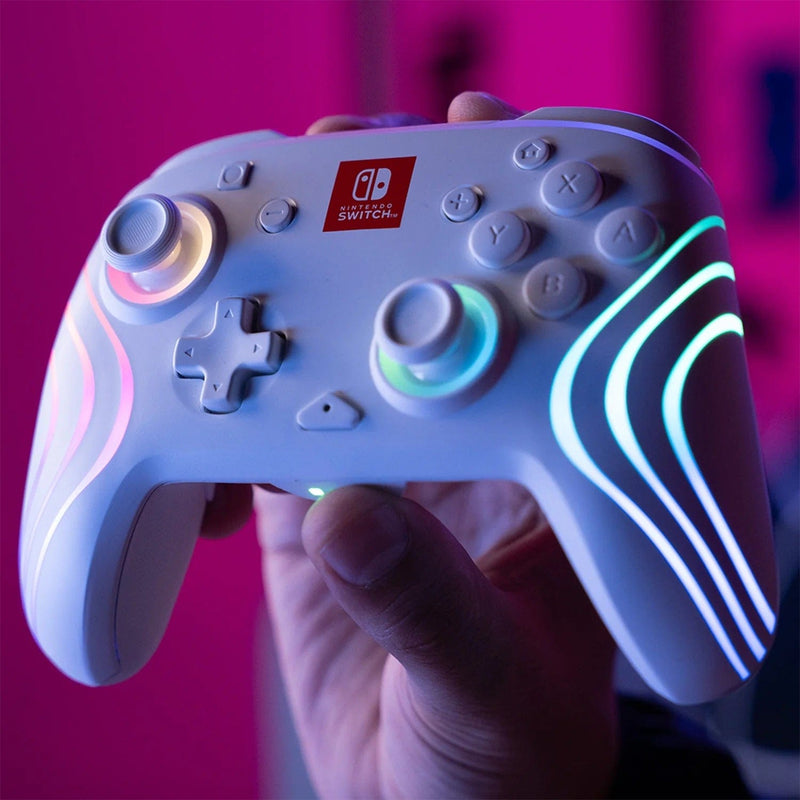 PDP NINTENDO SWITCH BREZŽIČNI KONTROLER AFTERGLOW WAVE - BELE BARVE 708056072001