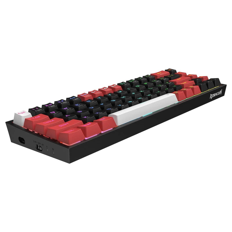 REDRAGON CASTOR K631RGB PRO ŽIČNA/BREZŽIČNA/BT MEHANSKA TIPKOVNICA, RDEČA STIKALA 6950376710826