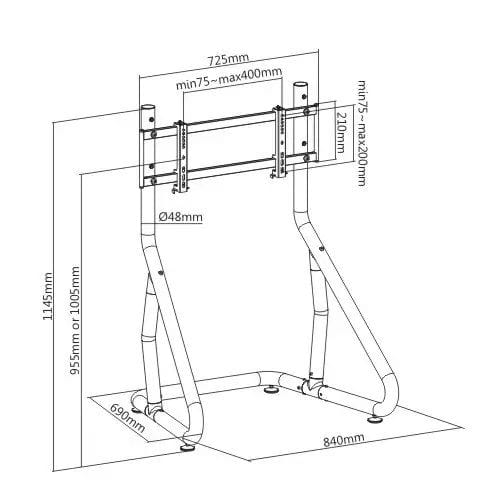 SPAWN RACING SIMULATOR SINGLE MONITOR FLOOR STAND 8605042602353