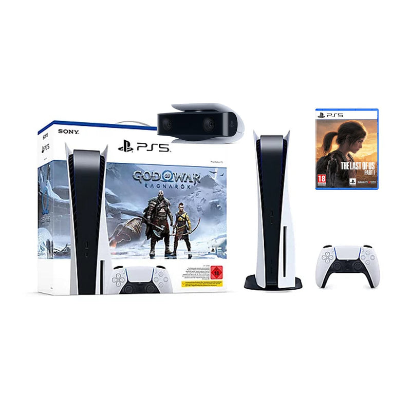 Komplet Playstation 5 z igro God Of War Ragnarok + kamera + igra The Last Of Us Part I 9988719705502