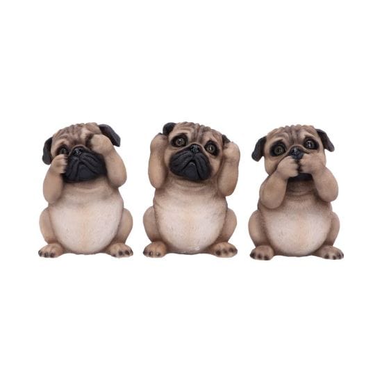 NEMESIS NOW THREE WISE PUGS 8.5CM KIPCI 801269135751