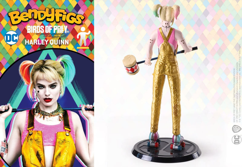 NOBLE COLLECTION - DC - BENDYFIGS - HARLEY QUINN WITH MALLET (BIRDS OF PREY) FIGURA 849421007096