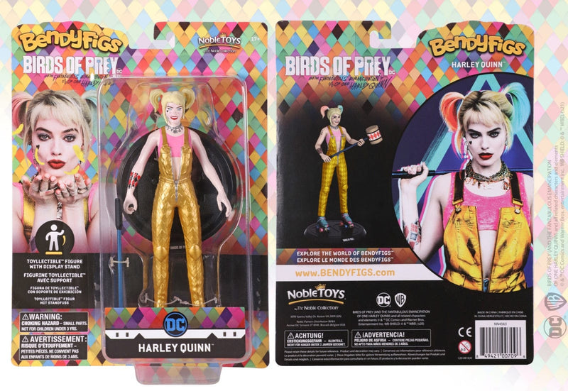 NOBLE COLLECTION - DC - BENDYFIGS - HARLEY QUINN WITH MALLET (BIRDS OF PREY) FIGURA 849421007096