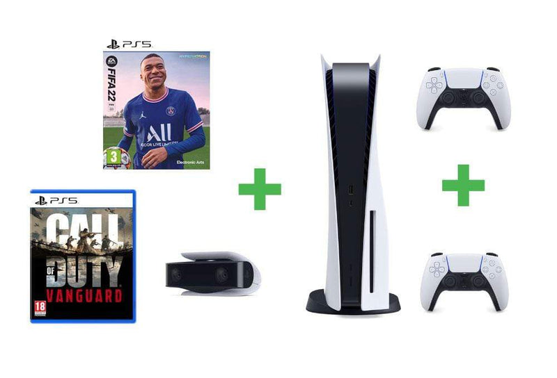 Playstation 5 + DualSense + PS Camera + FIFA 22 + CALL OF DUTY VANGUARD 9998719707666