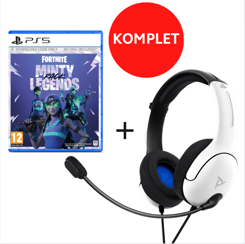 SLUŠALKE PDP PS4/PS5 STEREO HEADSET LVL40 WHITE + PS5 FORTNITE MINTY 9999855365970